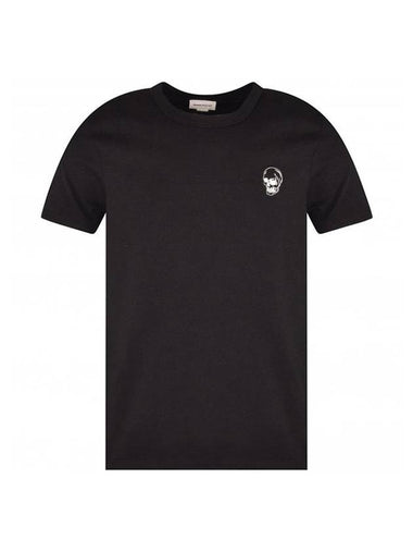 Skull Poker Graphic Print Short Sleeve T-Shirt Black - ALEXANDER MCQUEEN - BALAAN 1