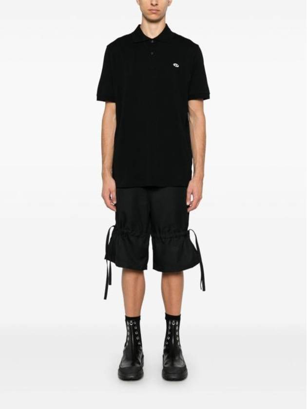 Oval D Patch Polo Shirt Black - DIESEL - BALAAN 6