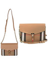 Women's Checked Leather Cross Bag Brown - BURBERRY - BALAAN 2