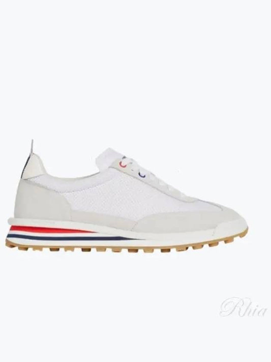 Fine Kid Suede Tech Runner White - THOM BROWNE - BALAAN 2