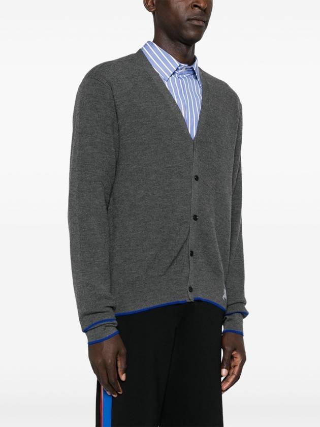 Equestrian Knight V Neck Cardigan Grey - BURBERRY - BALAAN 3