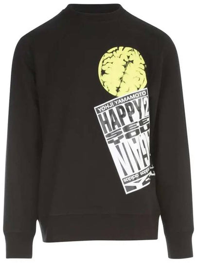 Graphic Print Cotton Sweatshirt Black Hf7068 - Y-3 - BALAAN 2