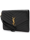 Grain De Poudre Cassandre Clutch Bag Black - SAINT LAURENT - BALAAN 3