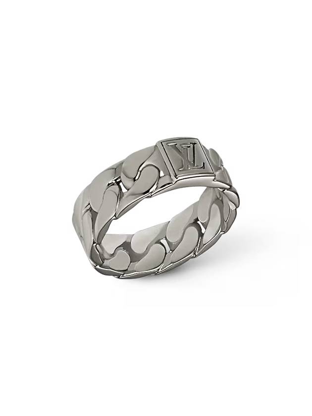 LV Mosaic Chain Ring Silver - LOUIS VUITTON - BALAAN 3