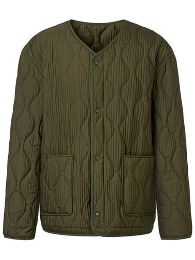 Men s wave embroidery quilted pleated jacket khaki - MONPLISSE - BALAAN 1