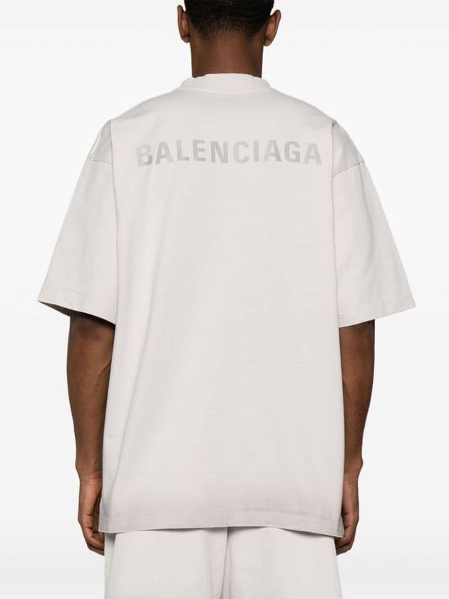 Reflective Logo Cotton Short Sleeve T-Shirt White - BALENCIAGA - BALAAN 3