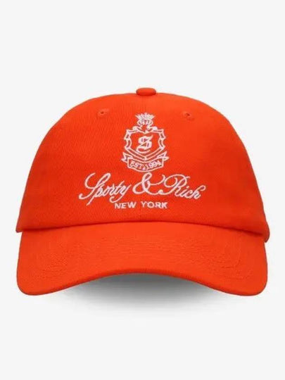 Logo Embroidered Baseball Cap Hat Orange - SPORTY & RICH - BALAAN 2