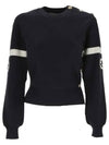 Logo Wool Long Sleeve T-Shirt Navy - GUCCI - BALAAN 2