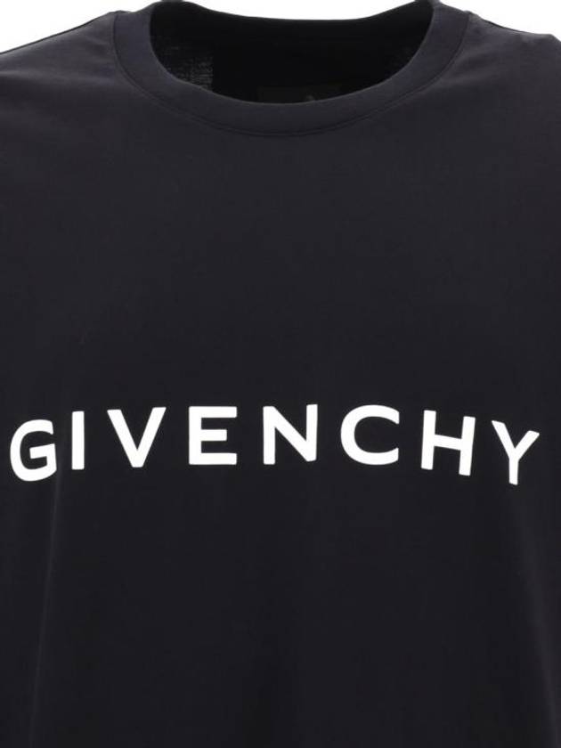 Logo Oversized Fit Cotton Short Sleeve T-Shirt Black - GIVENCHY - BALAAN 4