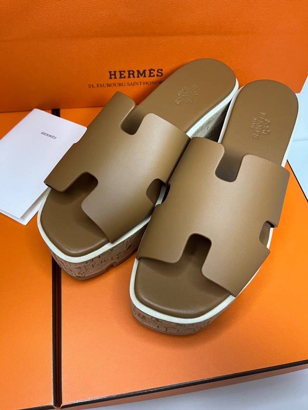 Eze 30 Calfskin Sandals Naturel Brown - HERMES - BALAAN 2