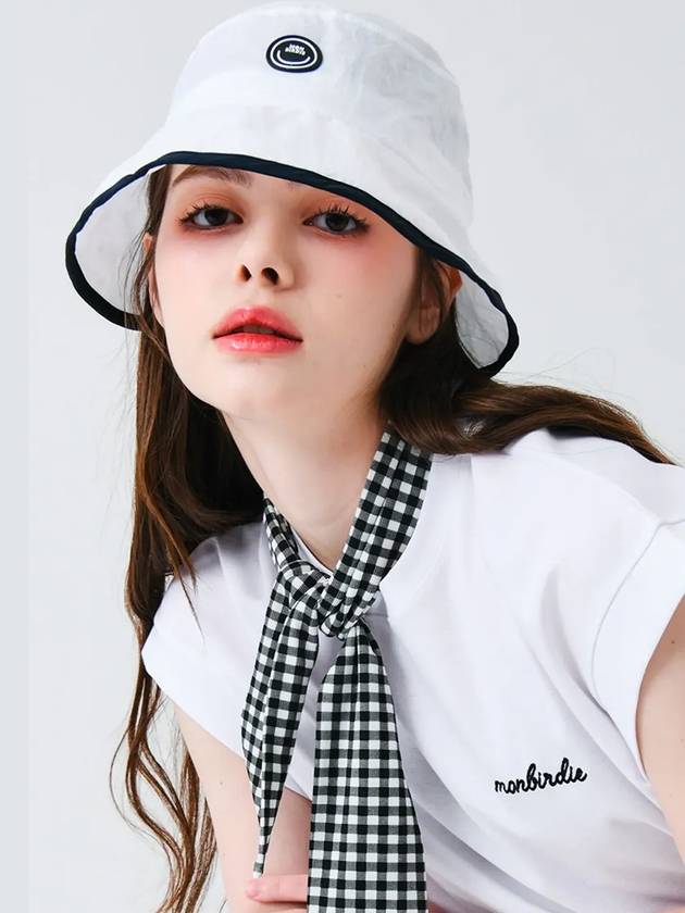 Windproof color combination string bucket hat WHITE - MONBIRDIE GOLF - BALAAN 6