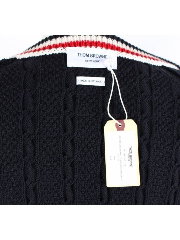 cable cardigan - THOM BROWNE - BALAAN 5