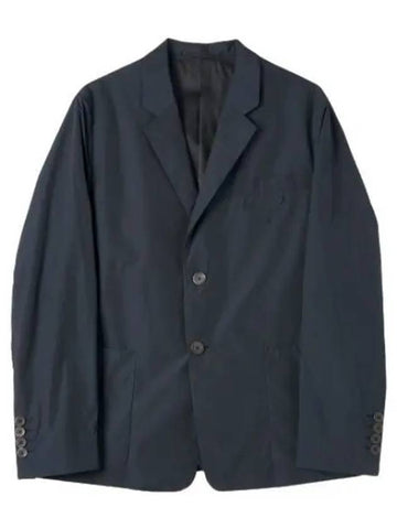 Triangle logo patch jacket navy suit blazer - PRADA - BALAAN 1