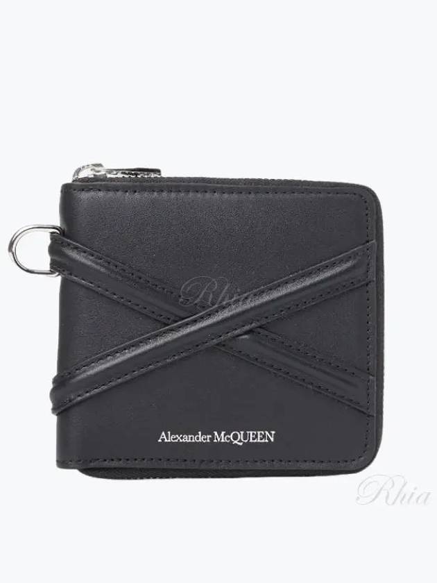 Zip Around Bill Foldo Leather Half Wallet Black - ALEXANDER MCQUEEN - BALAAN 2