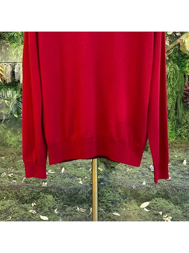 Classic Crew Neck Cashmere Knit Top Red - LORO PIANA - BALAAN 4