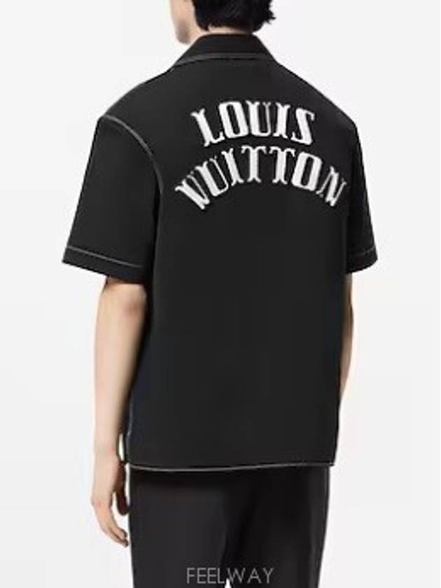 1AFWTU Embroidered Short Sleeved Cotton Shirt - LOUIS VUITTON - BALAAN 4