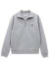 Fox Head Patch Half Zipper Sweatshirt Light Grey Melange - MAISON KITSUNE - BALAAN 2