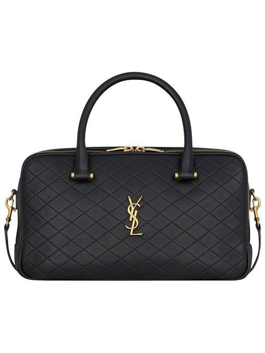 Lyia Zippered Leather Tote Bag Black - SAINT LAURENT - BALAAN 1