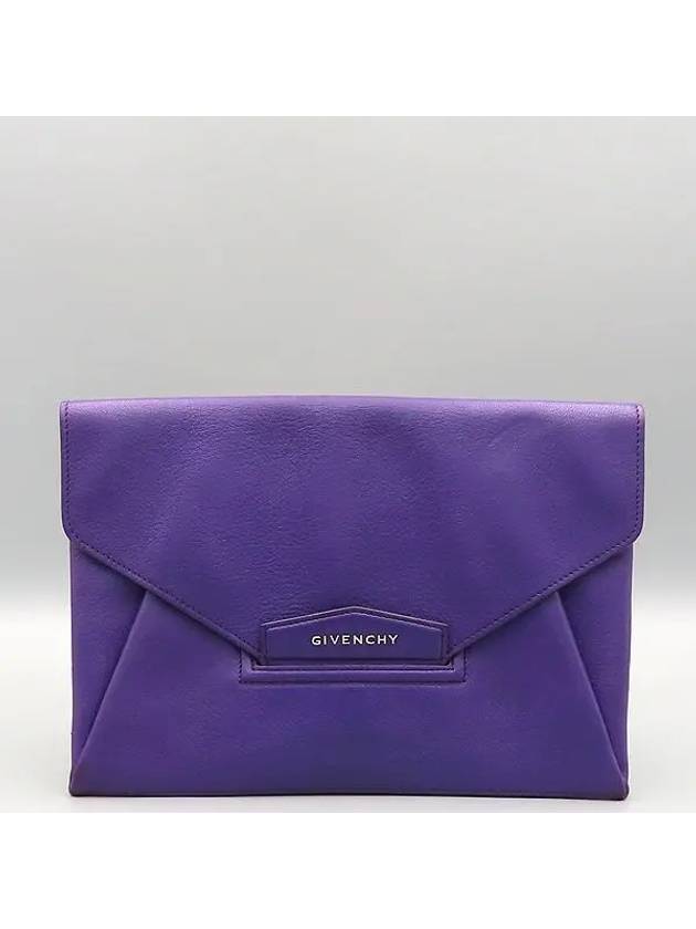 BB05227012 Antigona envelope silver logo M size clutch - GIVENCHY - BALAAN 2