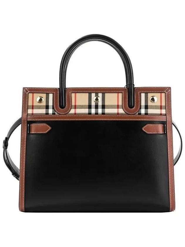 Vintage Check Two-Handle Title Small Tote Bag Black - BURBERRY - BALAAN 2