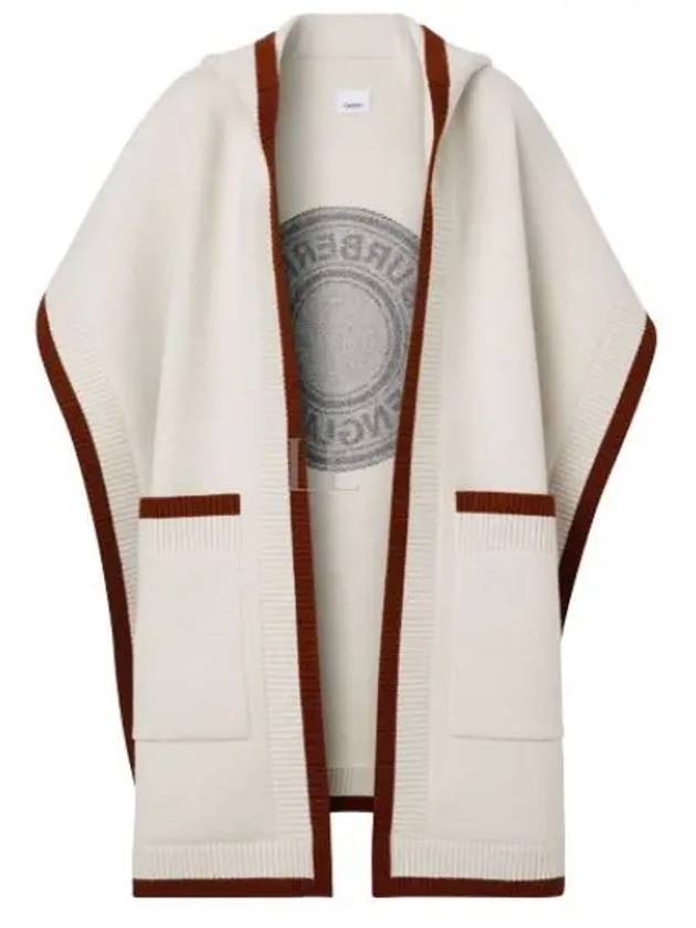 Logo Wool Cashmere Cape Ivory - BURBERRY - BALAAN 2