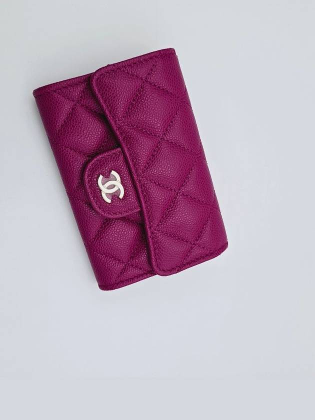 Classic caviar zipper card wallet snap card wallet purple dark pink AP4096 - CHANEL - BALAAN 10