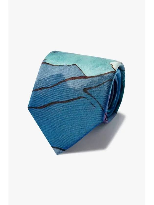 Narcissus Print Silk Tie Blue - PAUL SMITH - BALAAN 1