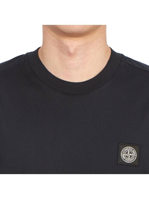 Logo Patch Short Sleeves T-Shirt Navy - STONE ISLAND - BALAAN 6