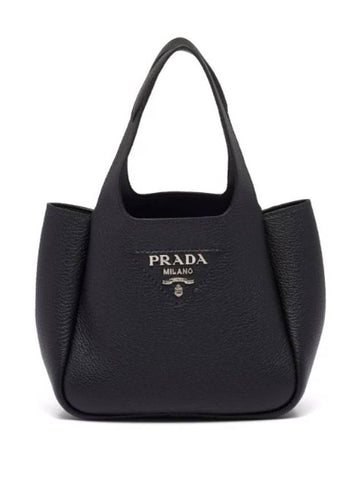 Vitello Dino Tote Bag Black - PRADA - BALAAN 1