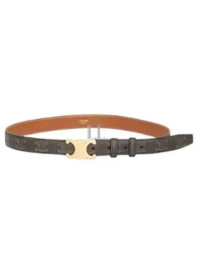 Monogram Triomphe Buckle Medium Leather Belt Tan - CELINE - BALAAN 2