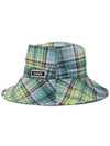 Tech Logo Patch Plaid Bucket Hat Green - GANNI - BALAAN 4