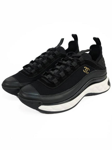 Mixed fiber women s sneakers black gold G35617 - CHANEL - BALAAN 1