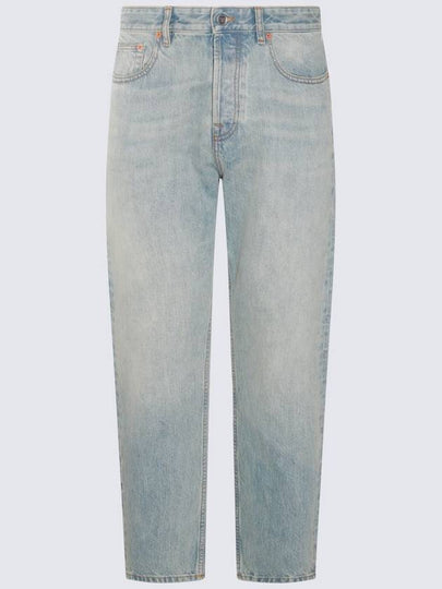 Men's Embossed Logo Signature Denim Jeans Blue - VALENTINO - BALAAN 2