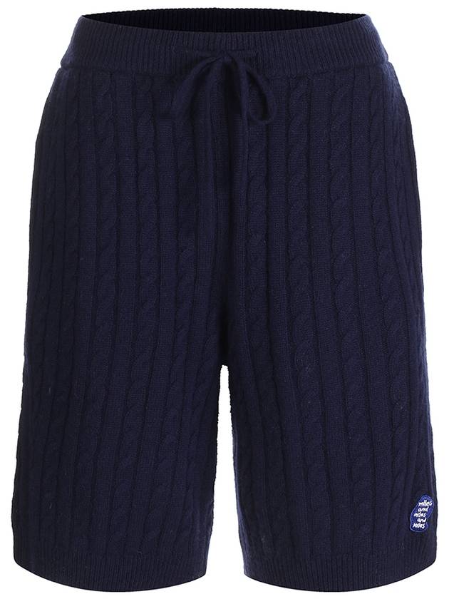 cable wool cash knit pants navy - MILESANDMILESANDMILES - BALAAN 1