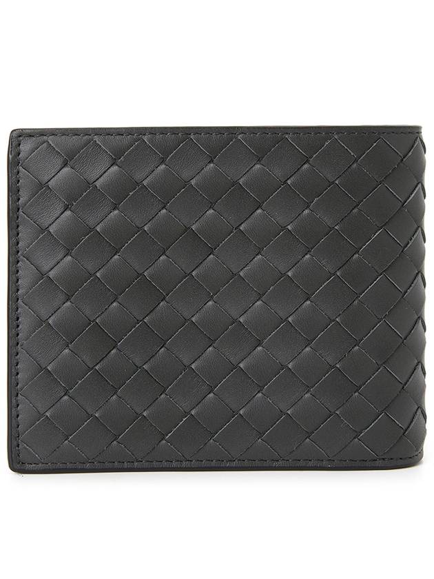 Men's Intrecciato Half Wallet Dark Grey - BOTTEGA VENETA - BALAAN 3