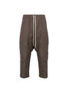 Drawstring Cropped Baggy Pants Dust - RICK OWENS - BALAAN 1