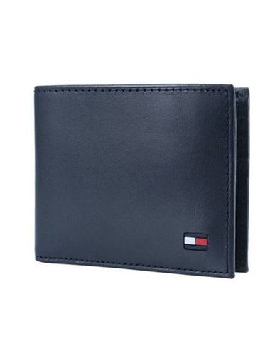 Embroidered Logo Half Wallet Navy - TOMMY HILFIGER - BALAAN 1