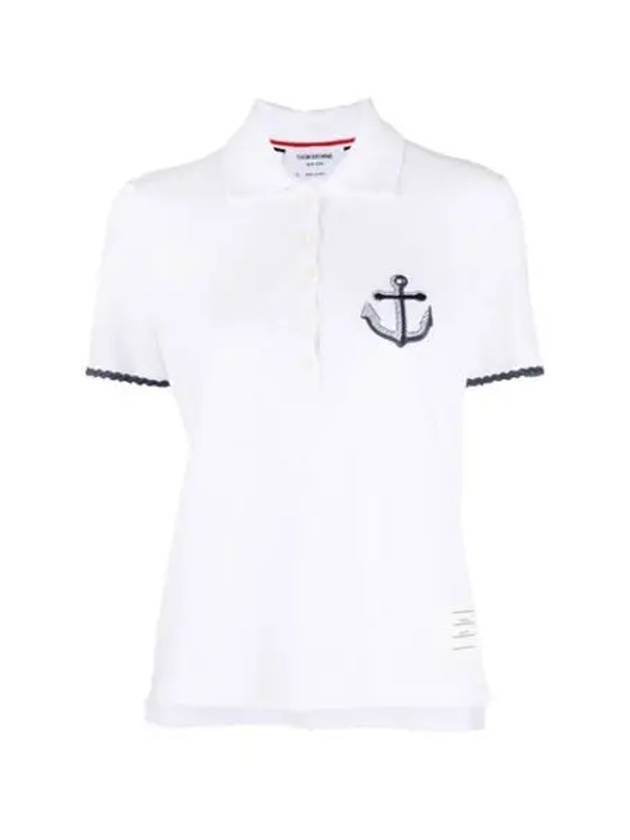 Anchor Motif Logo Polo Shirt White - THOM BROWNE - BALAAN 2