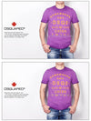 Men's Somewear Printing Vintage Washed Jeans Short Sleeve TShirt 74GC0900 Violet - DSQUARED2 - BALAAN 3