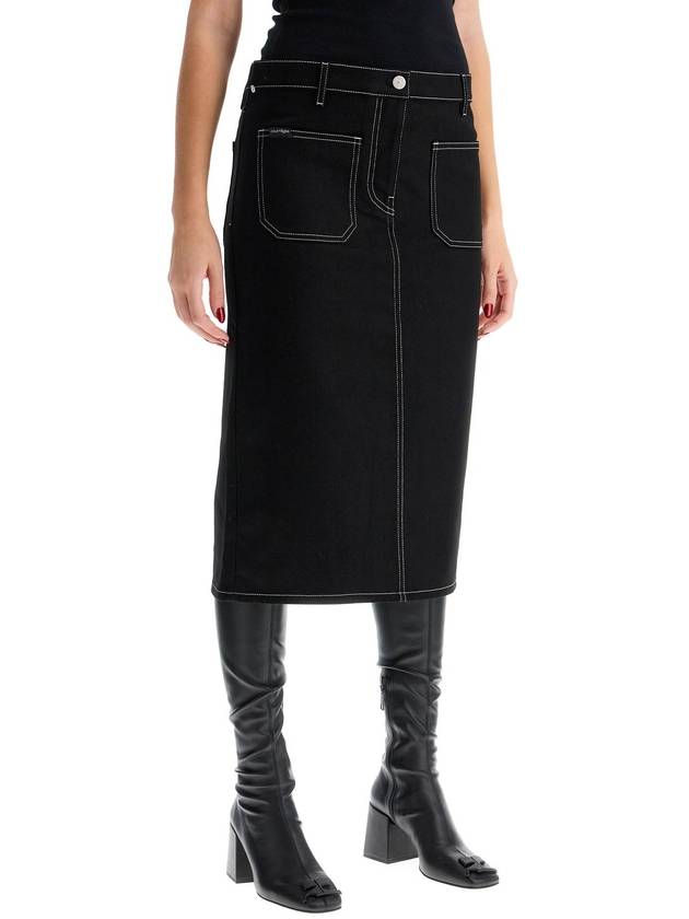 denim midi skirt in seven - COURREGES - BALAAN 2