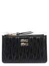 Matelasse Leather Card Wallet Black - MIU MIU - BALAAN 2