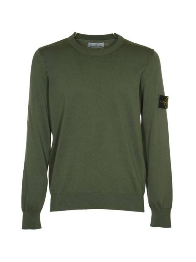 Crewneck Soft Cotton Knit Top Dark Green - STONE ISLAND - BALAAN 2