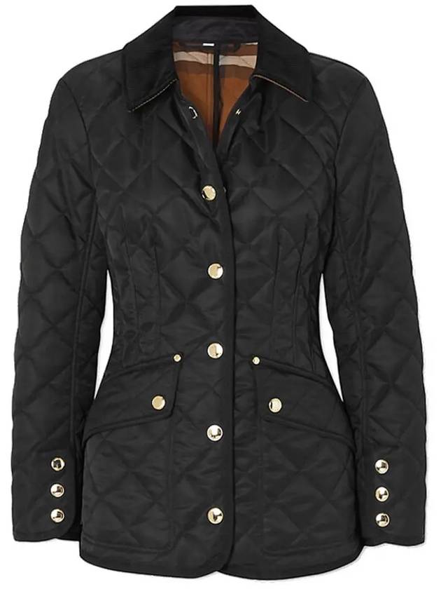 Corduroy Color Diamond Quilting Jacket Black - BURBERRY - BALAAN 3