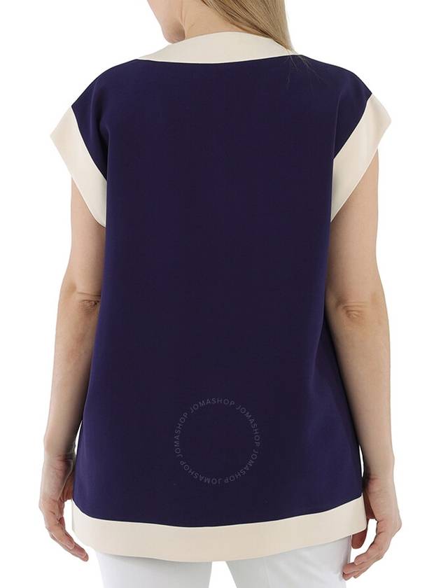 Women's Viscose Caddy Vest Blue - GUCCI - BALAAN 4