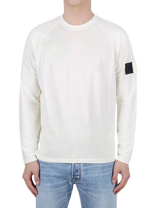 Shadow Project Crewneck Light Cotton Knit Top Ivory - STONE ISLAND - BALAAN 3