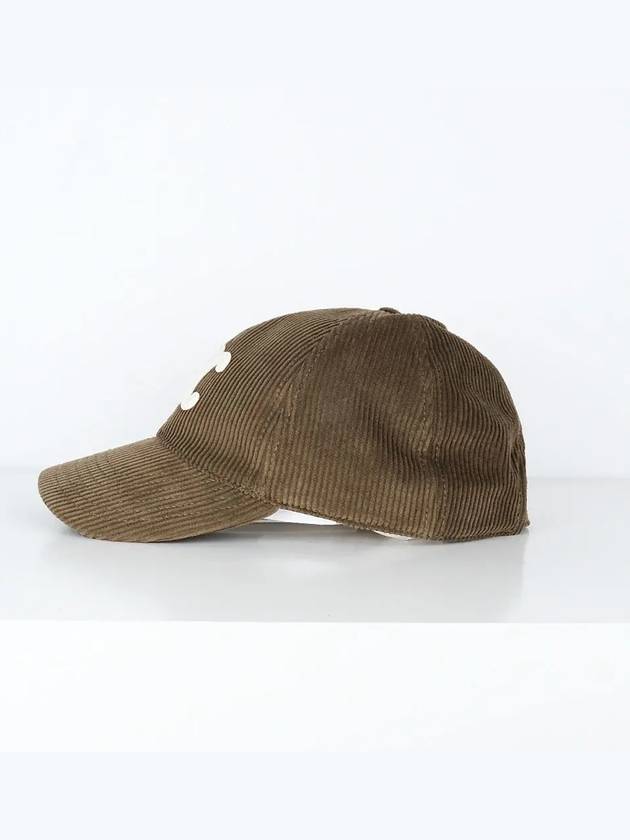 Triomphe Corduroy Ball Cap Khaki - CELINE - BALAAN 4