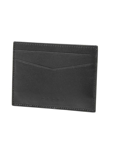 Flat Leather Card Wallet  Black - MARNI - BALAAN 1