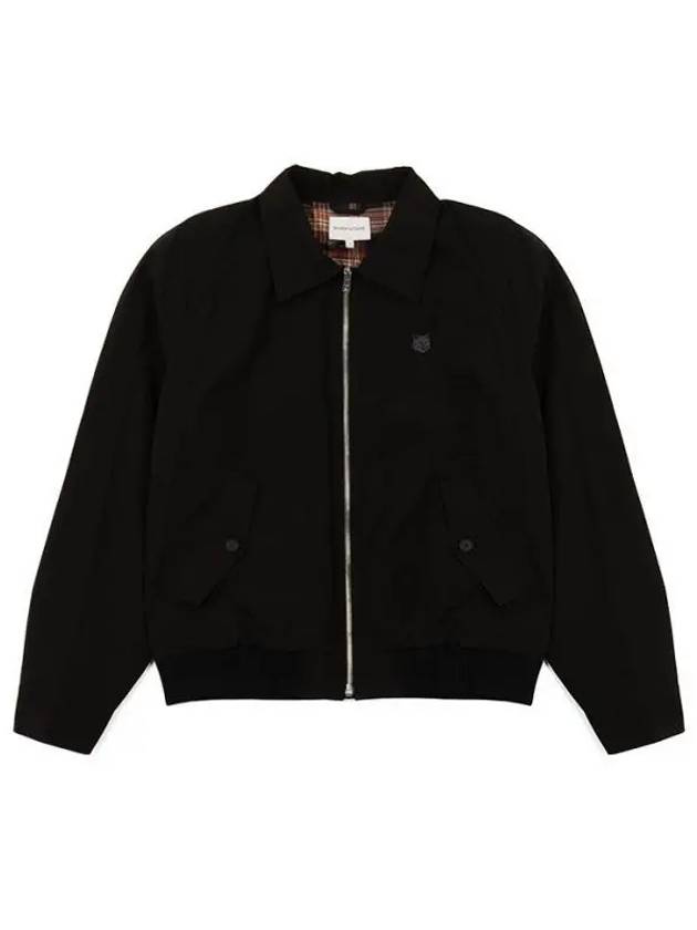 Harrington Technical Cotton Gabardine with Bold Fox Head Patch Jacket Black - MAISON KITSUNE - BALAAN 2