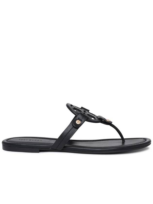 Tory Burch Black Leather Miller Sandals - TORY BURCH - BALAAN 1