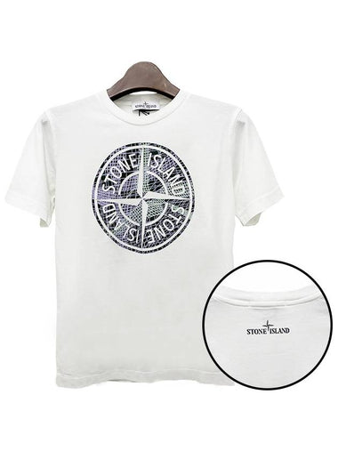 Kids Logo CAMO ONE Print Short Sleeve T Shirt 14 White 781621072 V0001 - STONE ISLAND - BALAAN 1